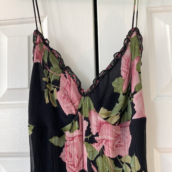 Betsy Johnson spaghetti strap asymmetrical floral 90s 00s Y2K Rory Gilmore Girls - Picture 4 of 12